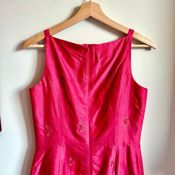 Vintage Susan Bristol Pink Silk Floral Mini Dress –‎ Size 4 – 90s/Y2K - Picture 1 of 9